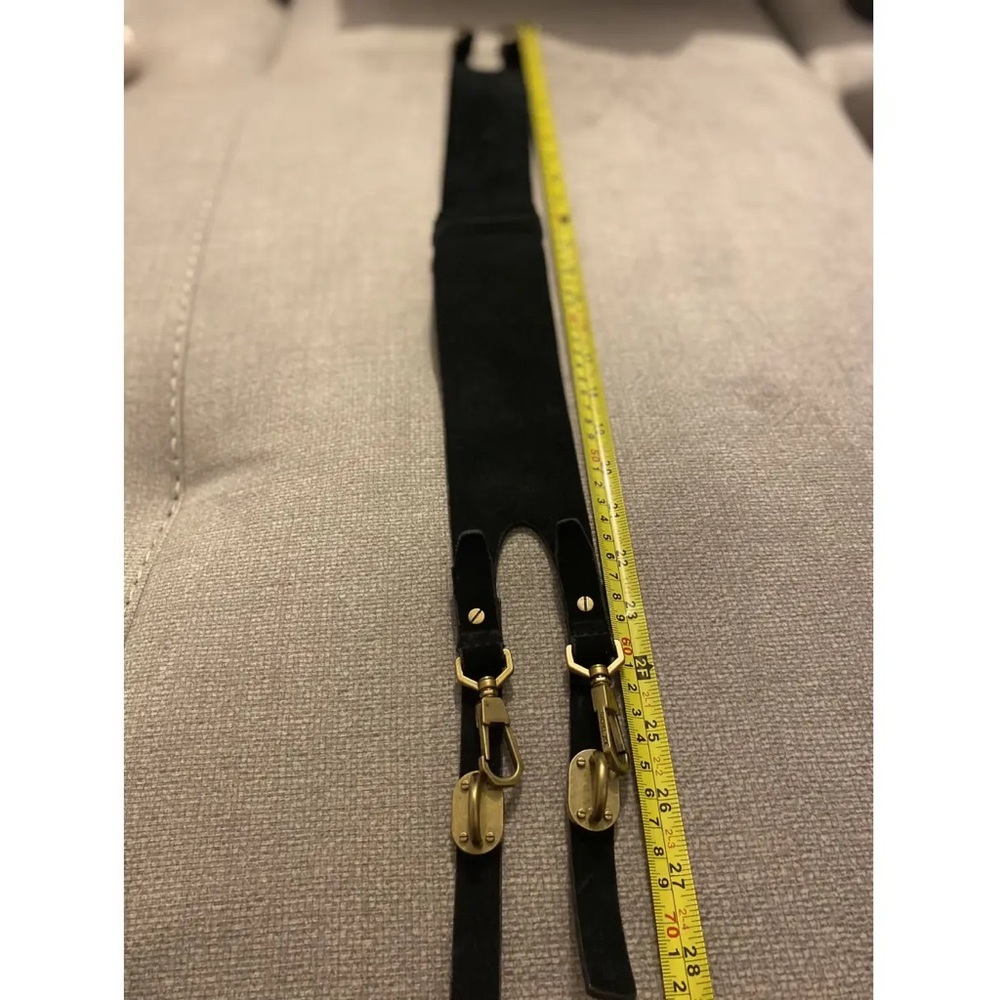 Rachel Zoe Black Genuine Leather Suede Statement Belt – Gold Hardware Runway XS - Picture 7 of 7